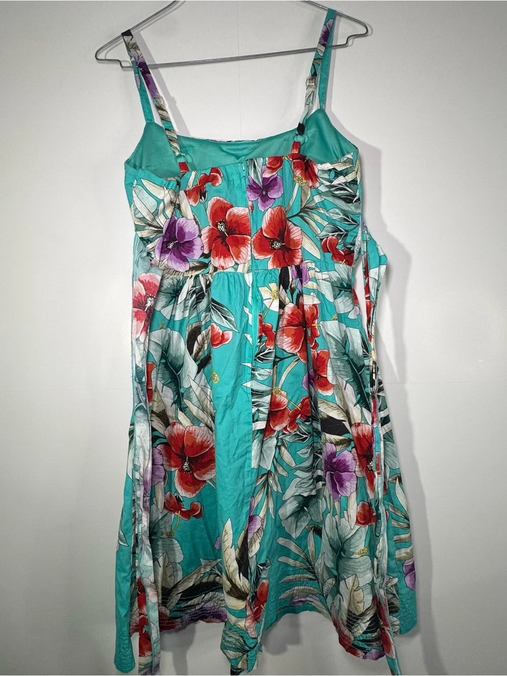 Roz & Ali Teal Strapless Floral Sundress size 6 women’s